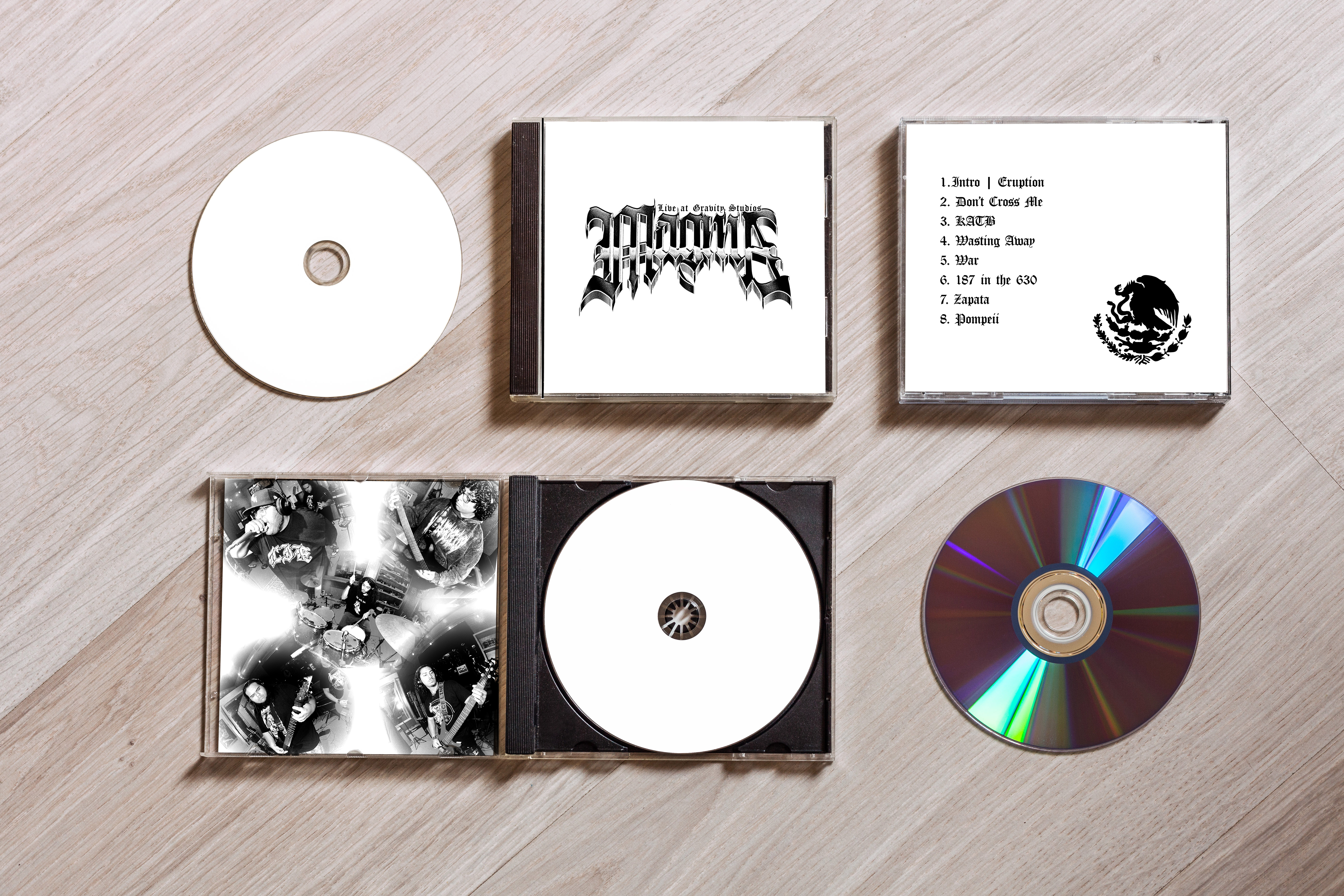 Mockup of entire collection of designs for Magma's CD cover